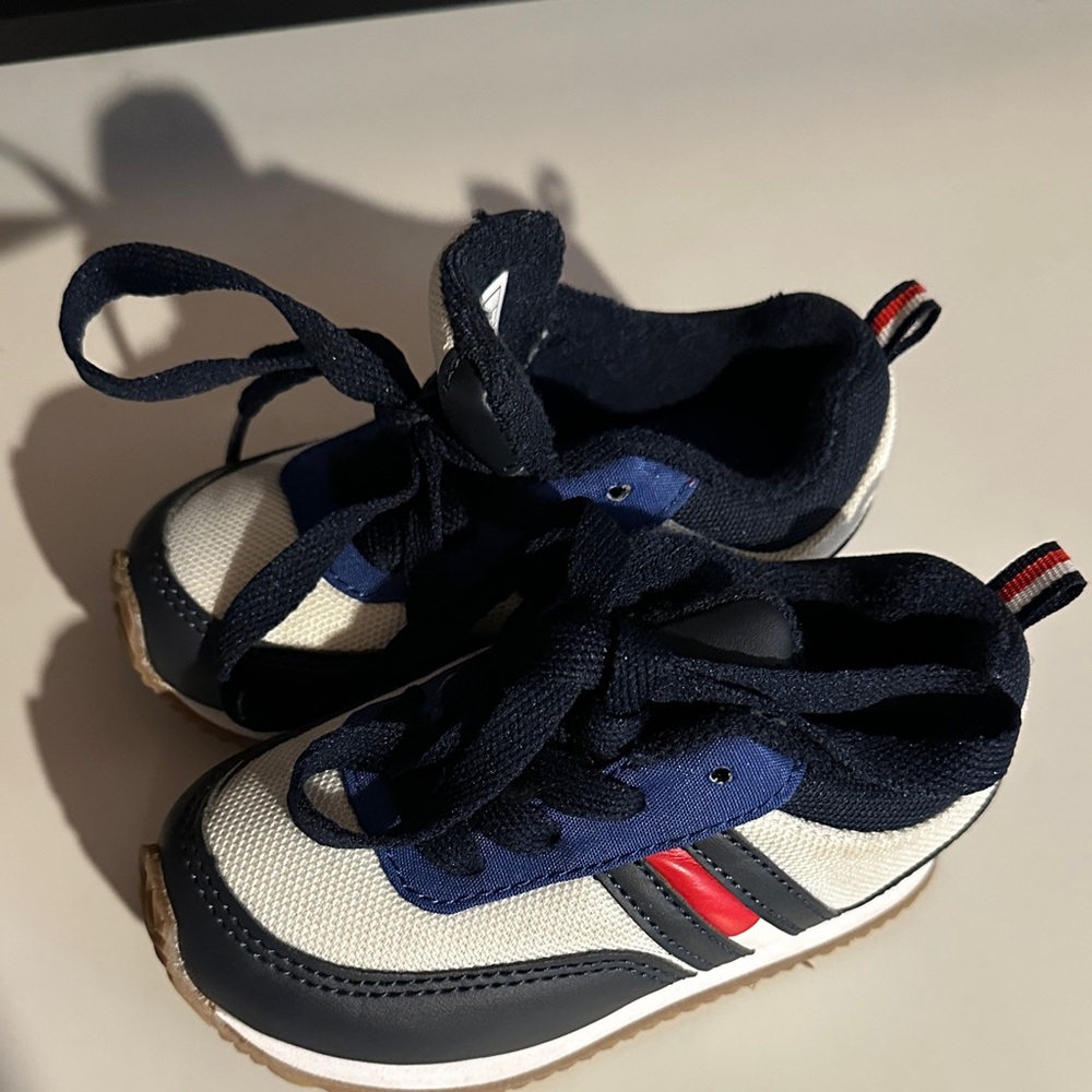 Tommy Hilfiger Navy and Cream Kids Sneakers